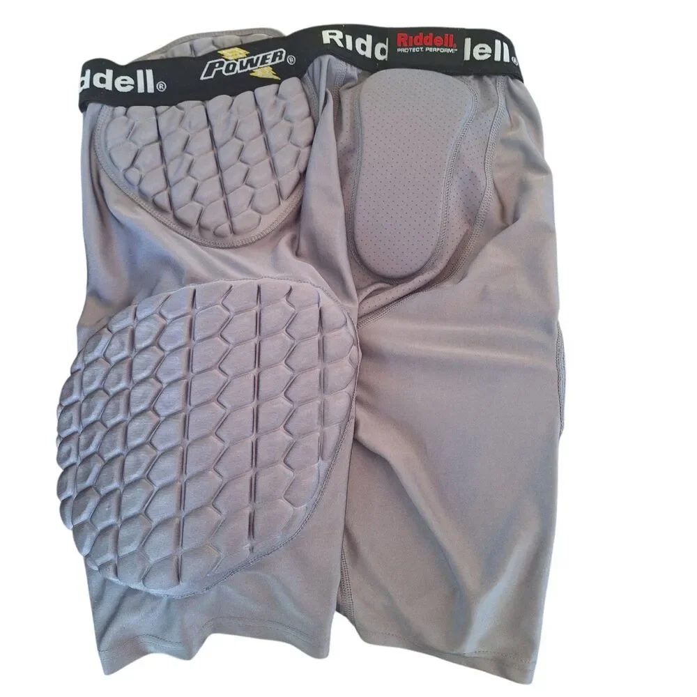 Riddell Padded Girdle Shorts Mens Medium Gray Power Football Compression RGWPWT